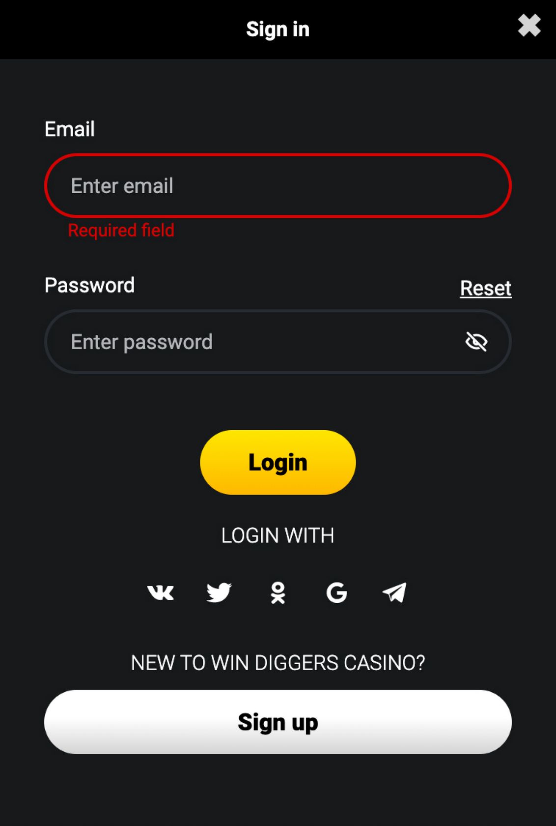 Win Diggers Casino Site
